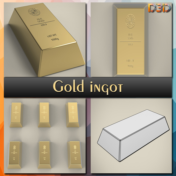 Gold ingot - 3Docean 28324875