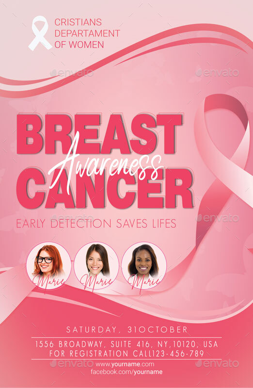 Breast Cancer Flyer, Print Templates | GraphicRiver
