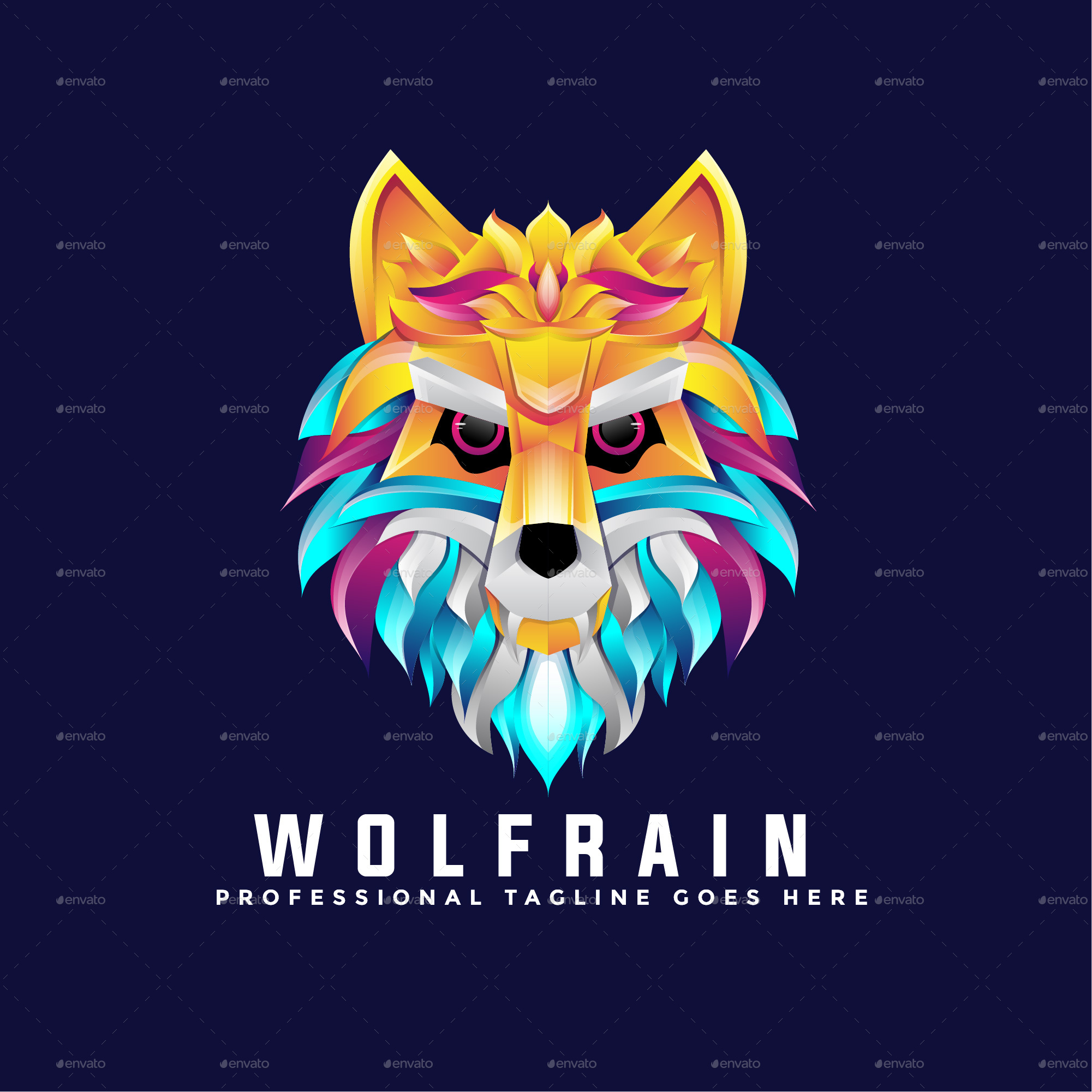 Wolf Colorful Logo template, Logo Templates | GraphicRiver