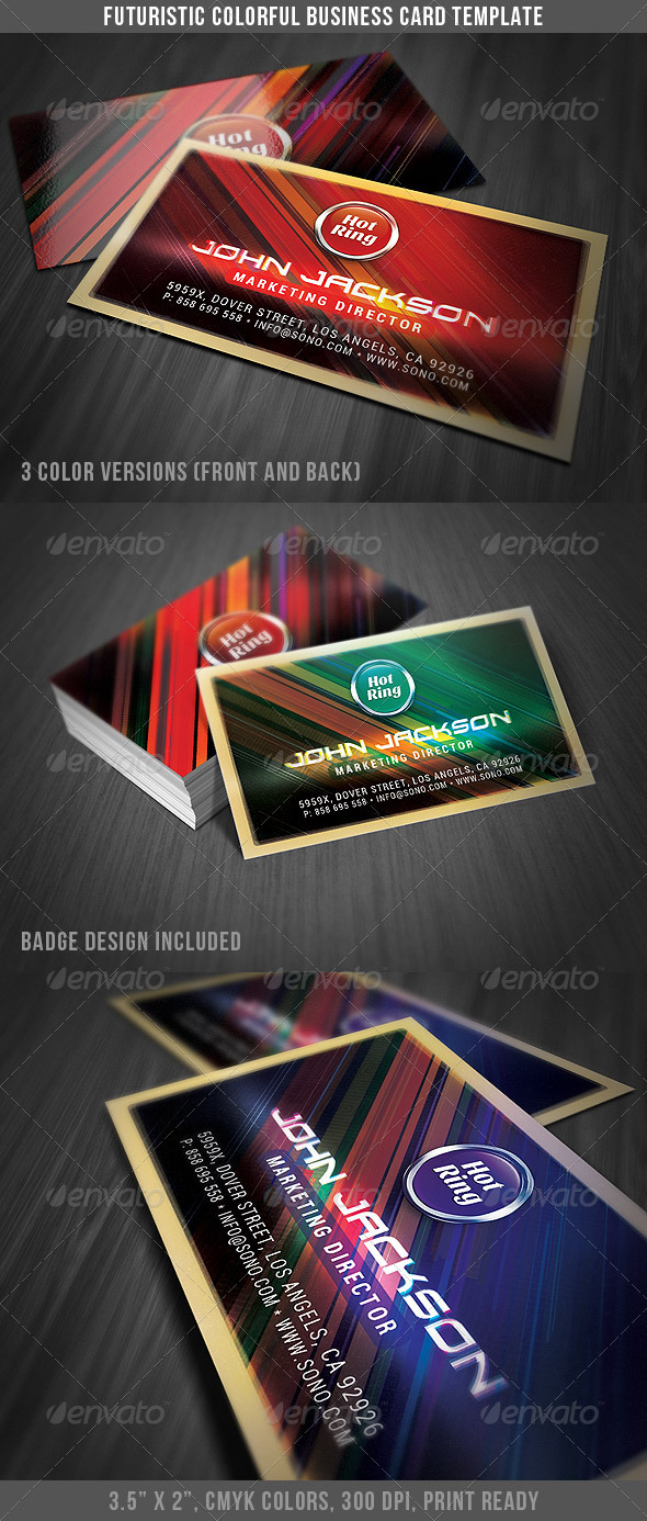 Futuristic Colorful Business Card - Creative Business Cards