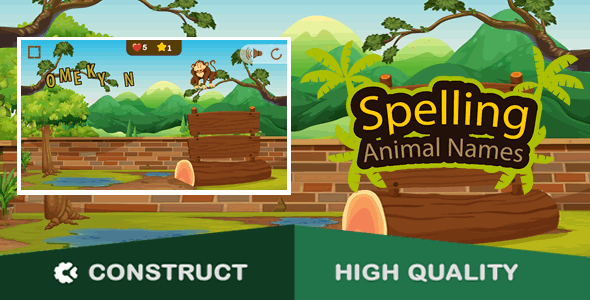 Spelling Animal Names HTML5 Game (c3p)
