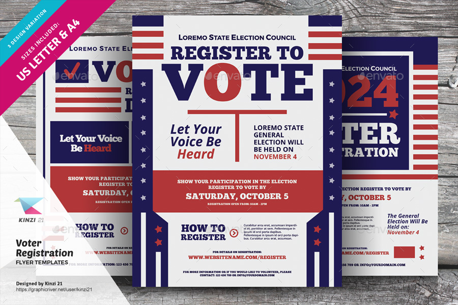 Voter Registration Flyer Templates, Print Templates | GraphicRiver