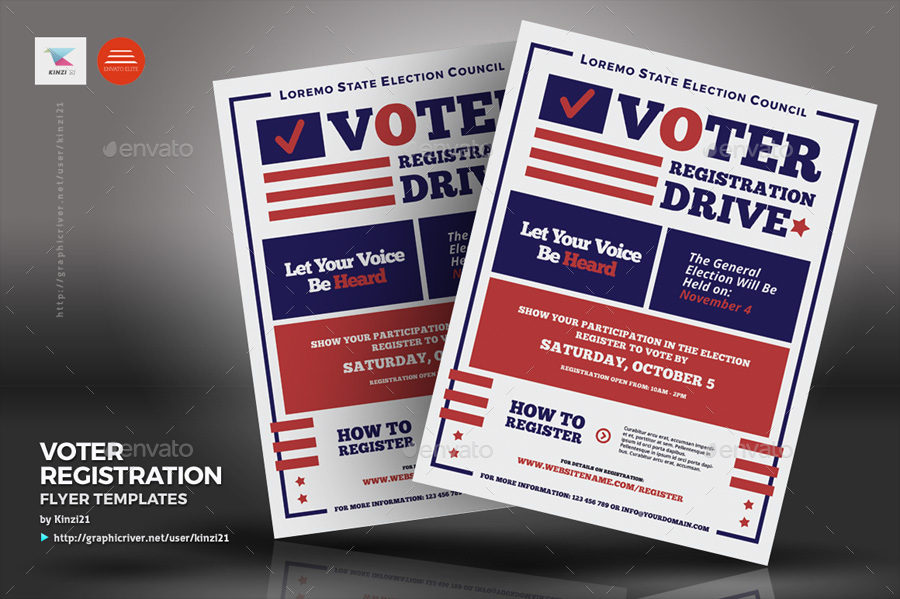 Voter Registration Flyer Templates, Print Templates | GraphicRiver