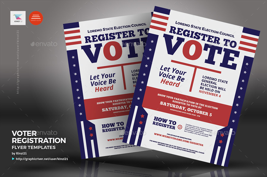 Voter Registration Flyer Templates, Print Templates | GraphicRiver