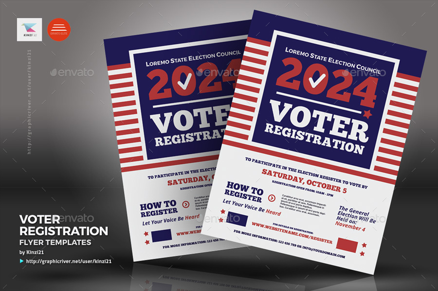 Voter Registration Flyer Templates, Print Templates 