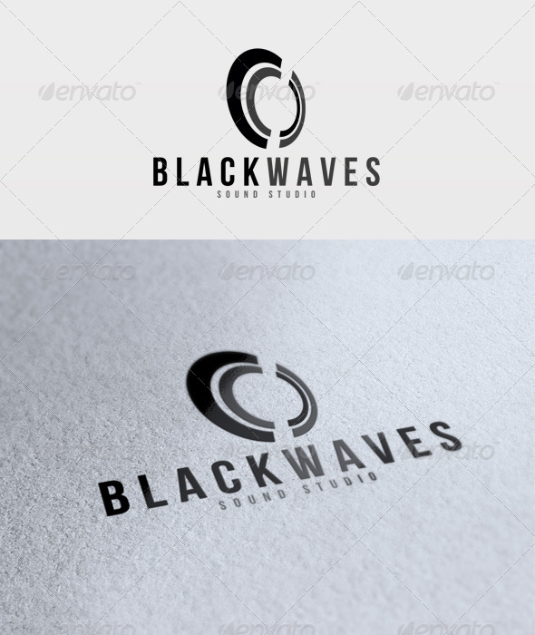 Black Waves Logo - Vector Abstract