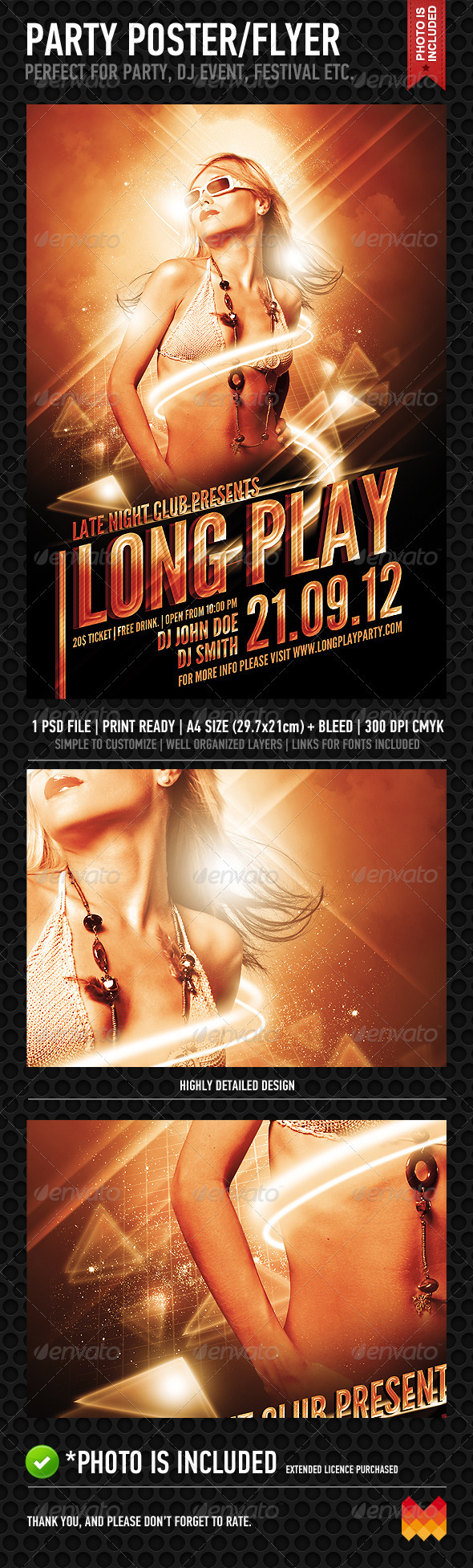 Long Play Party Poster/Flyer - Clubs & Parties Events