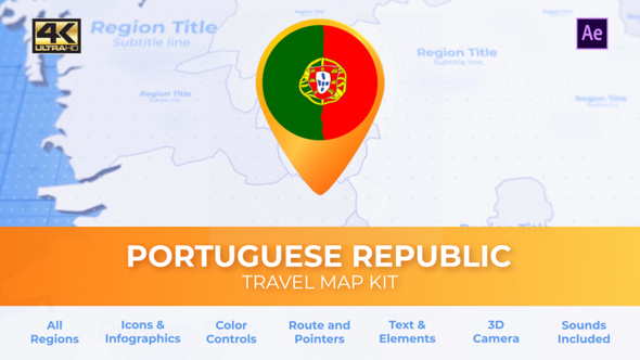 Portugal Map - Portuguese Republic Travel Map