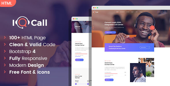 Wonderful iQcall - Call center SinglePage and MultiPage HTML template