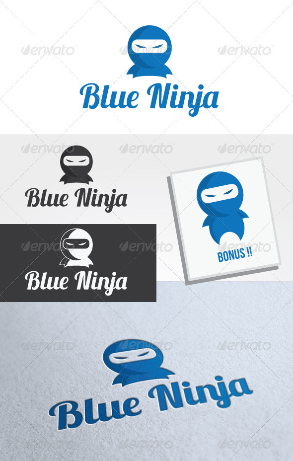 Blue Ninja Logo Template - Humans Logo Templates