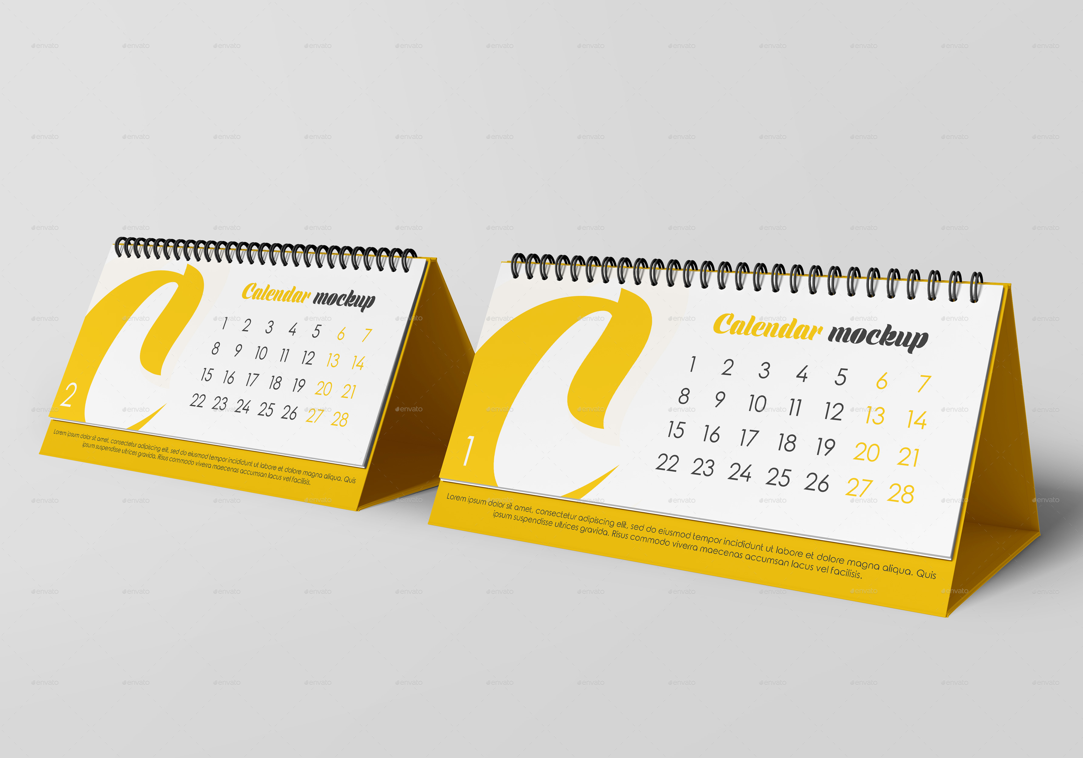 Desk Calendar v01 Mockup Set, Graphics | GraphicRiver