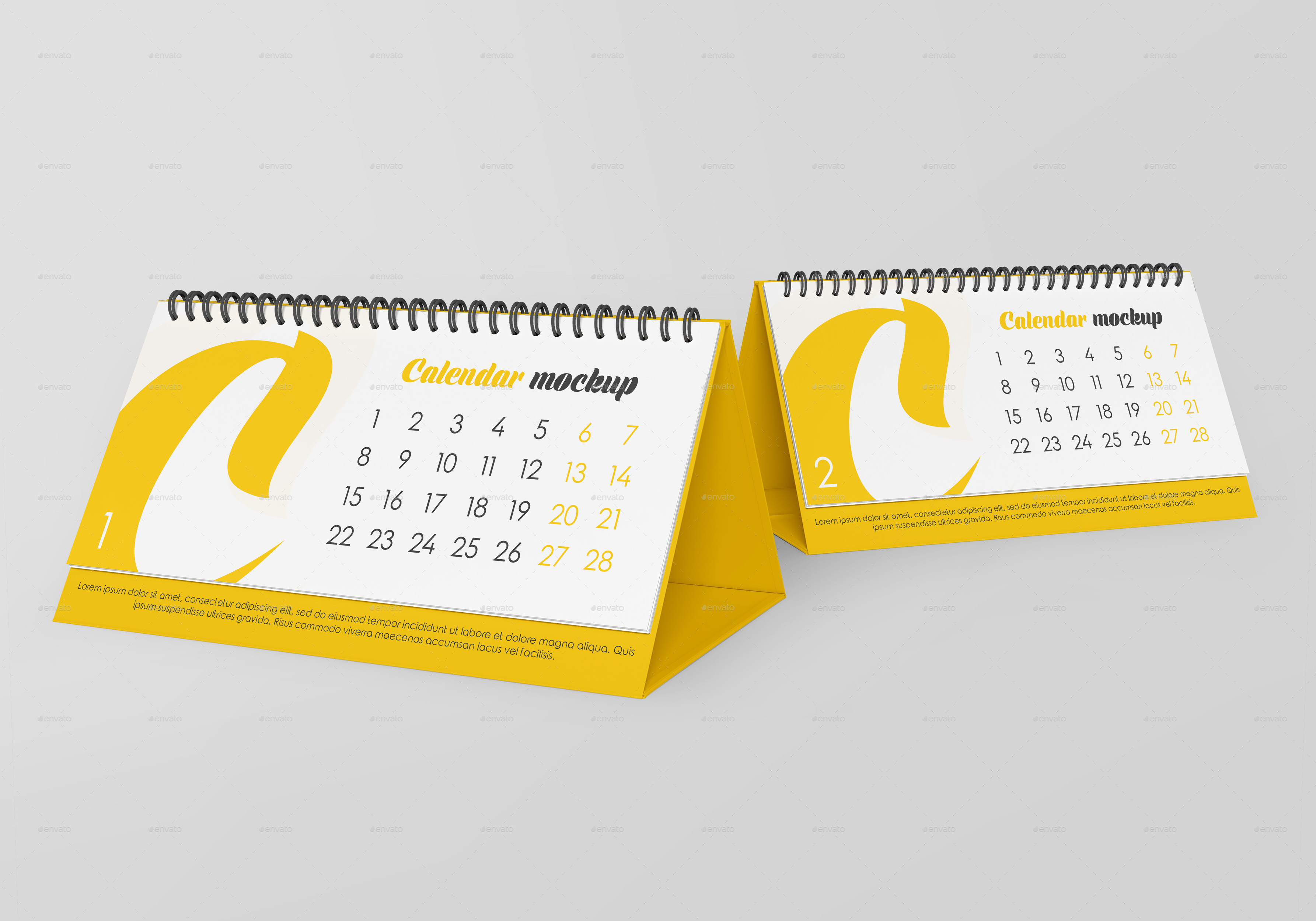 Desk Calendar v01 Mockup Set by Country4k | GraphicRiver