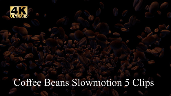 Coffee Beans 4K Slowmotion 5 Clips