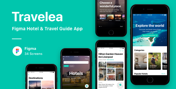 Travelea - Figma - ThemeForest 28350144