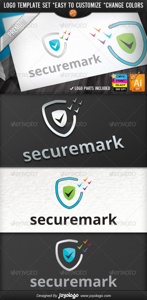 Pixel Marks Internet Security Check Logo Design - Symbols Logo Templates