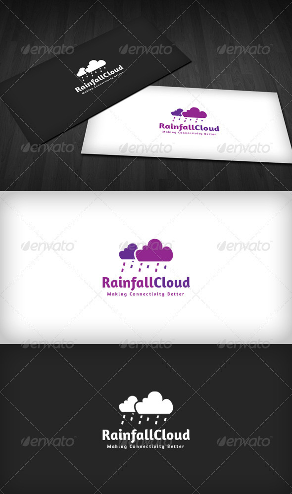 Rainfall Cloud Logo - Nature Logo Templates