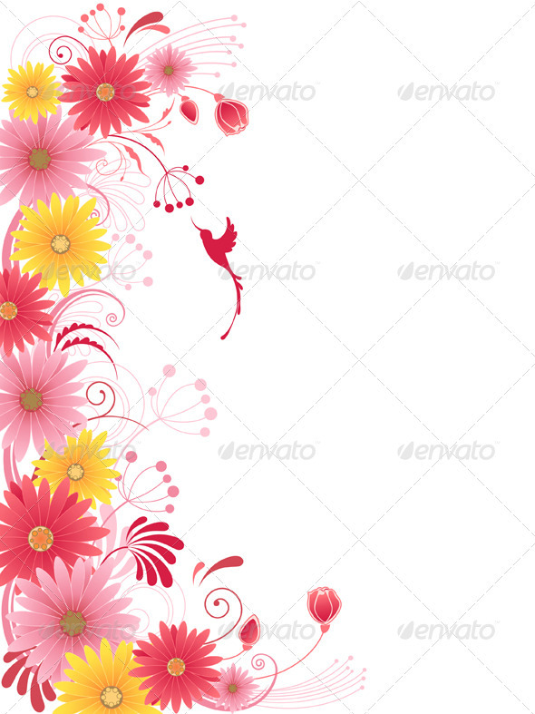 Floral Background with Red Flowers - Flowers & Plants Nature