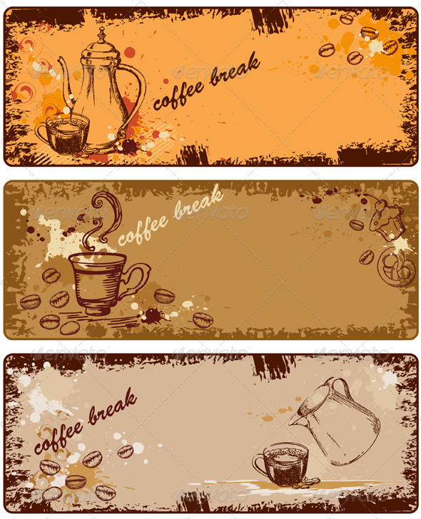 Set of Coffee Banners