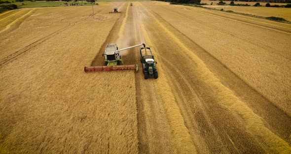 Aerial View of Combine Harvester