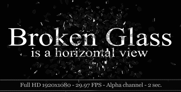 3D Broken Glass - Horizontal View (2-Pack)
