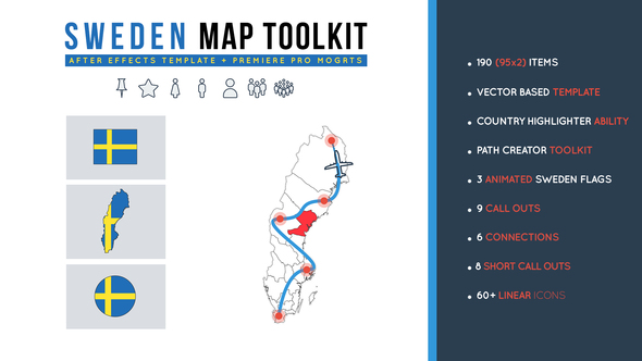 Sweden Map Toolkit - VideoHive 28358302