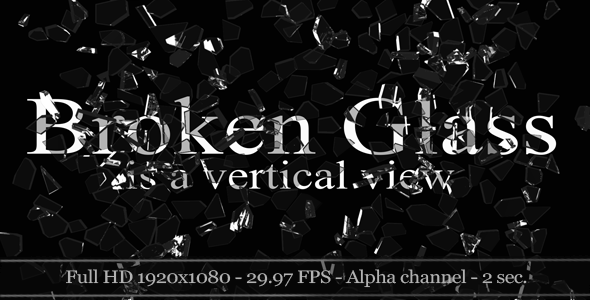 3D Broken Glass - Vertical View (2-Pack)