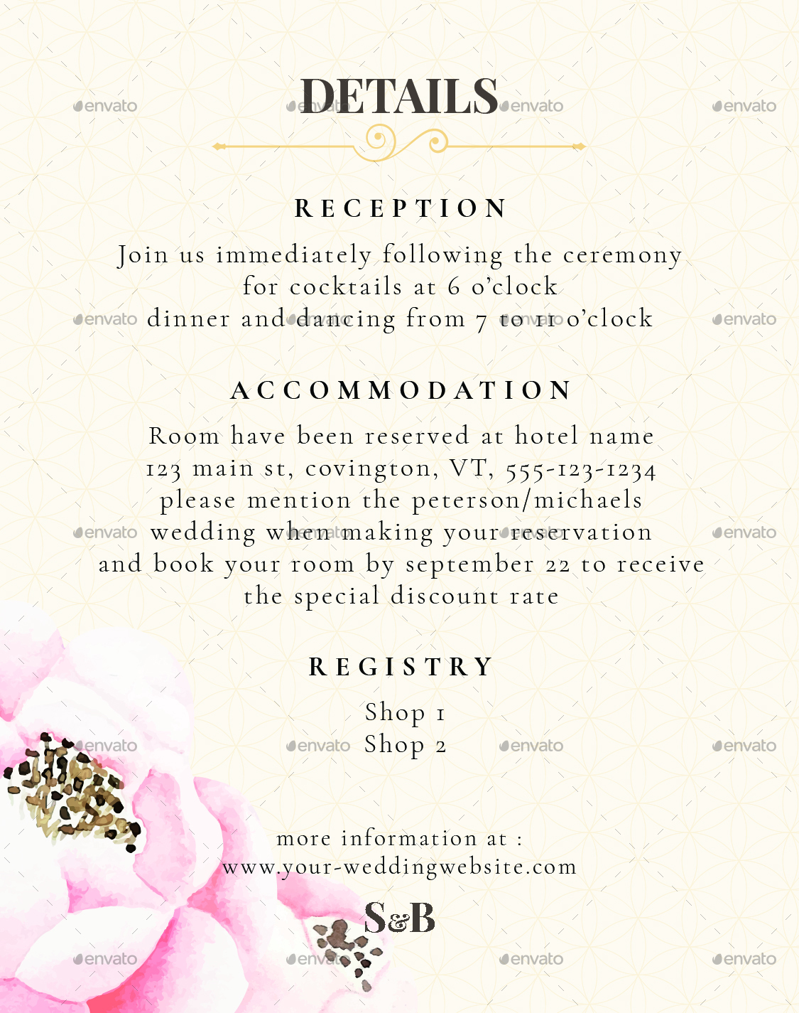 Sweet Flower Wedding Invitation Suite, Print Templates | GraphicRiver