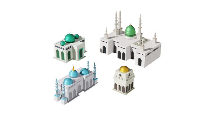 Lowpoly Mosque Muslim Building Pack V1 By Aha Days 3docean