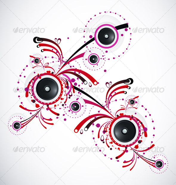 Abstract Vector Pattern With Speakers - Abstract Conceptual
