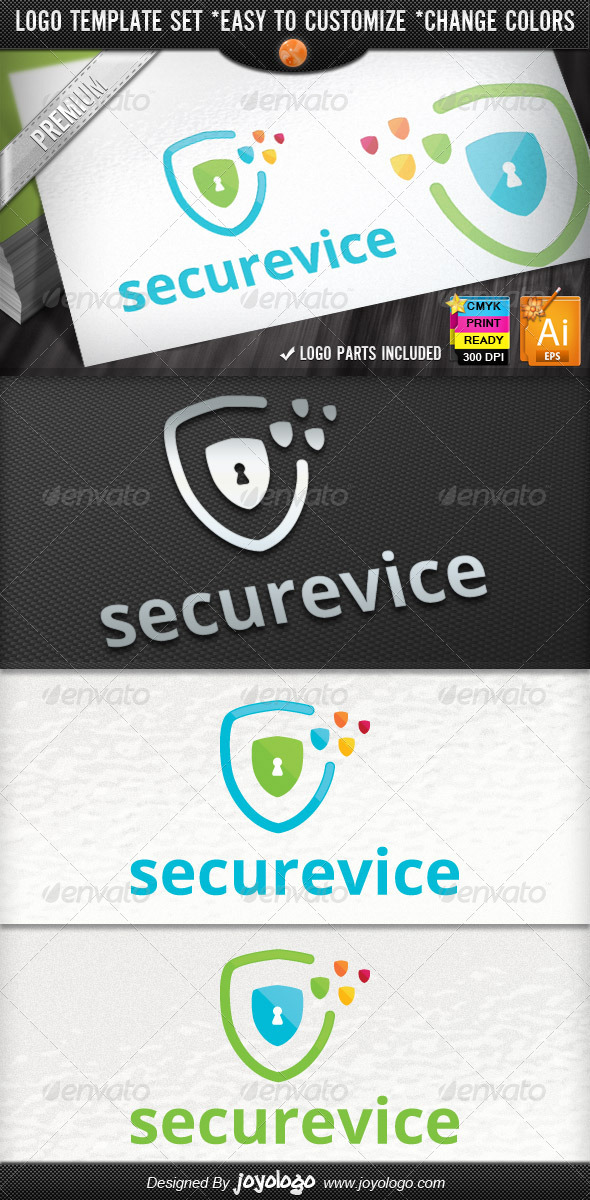 Pixel Shields Pro IT Security Service Logo Design - Symbols Logo Templates
