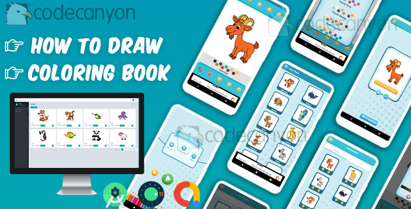 Drawing : Learn to Draw and Coloring book with admin panel ready to publish
