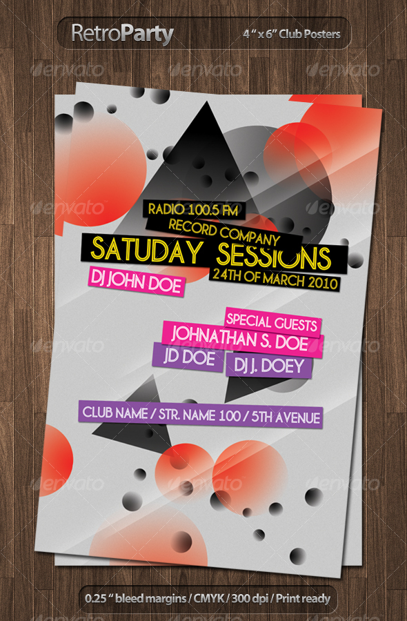Retro Party Club Posters - Clubs & Parties Events
