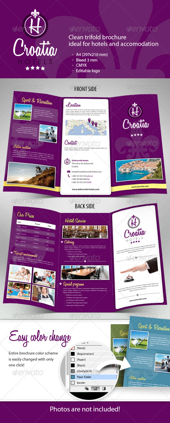 Hotel Trifold Brochure - Informational Brochures