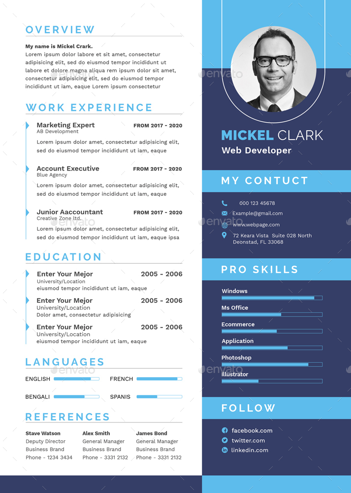 Resumes, Print Templates | GraphicRiver