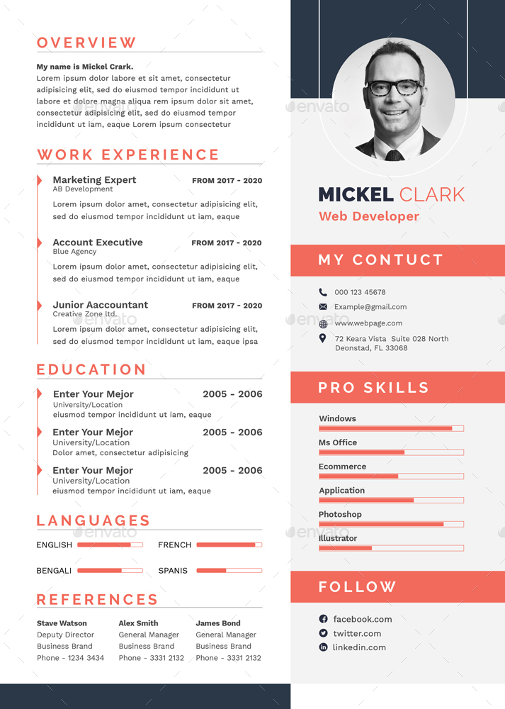 Resumes, Print Templates | GraphicRiver