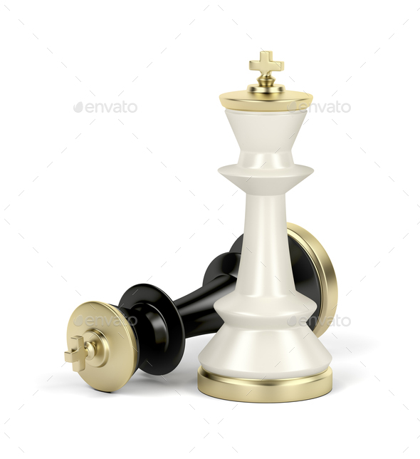 Chess queen and king pieces Stock Photo by magraphics