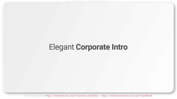 Elegant Corporate Intro - VideoHive 28398076
