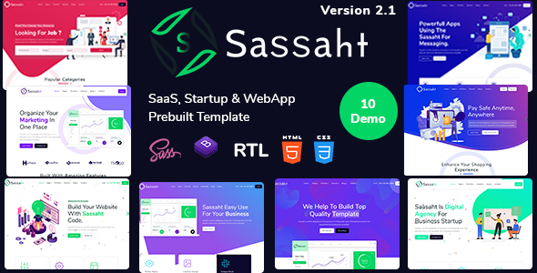 Sassaht - SaaS, Startup & WebApp Prebuilt Template