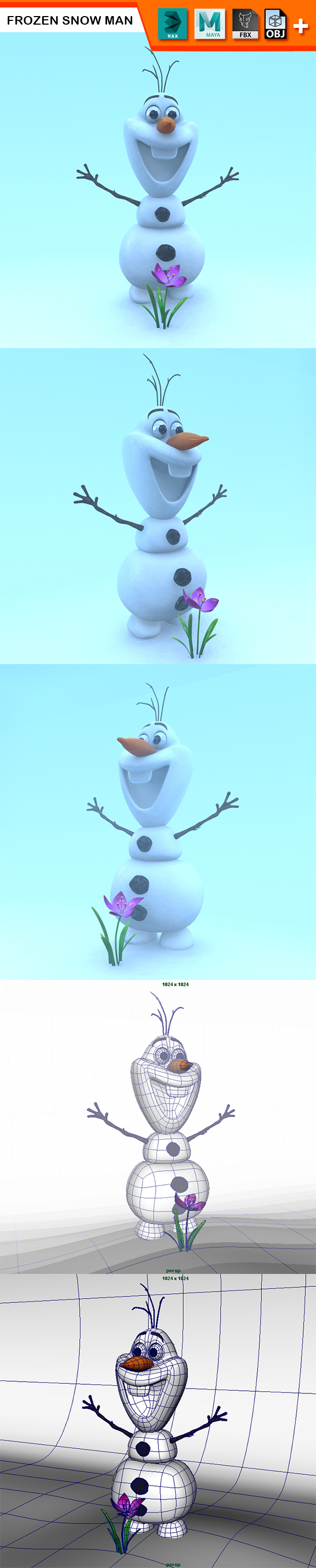 Frozen Snow Man - 3Docean 28405175