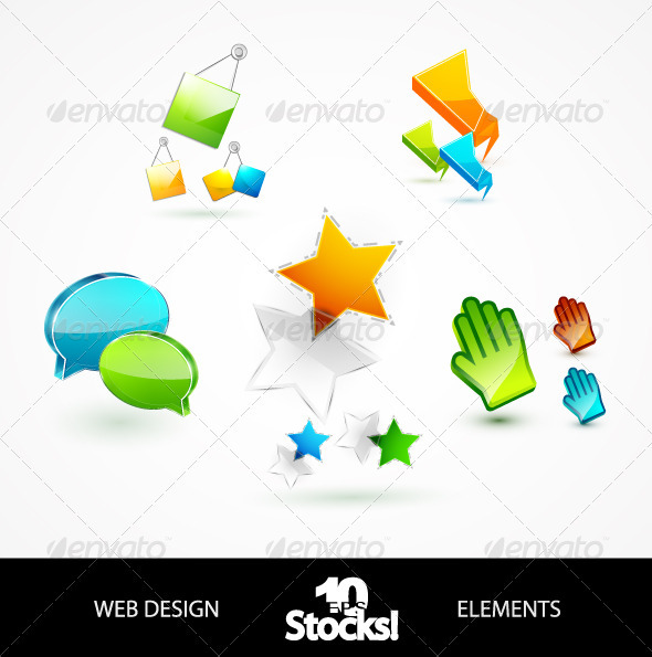 Glossy Web Design Elements - Web Elements Vectors