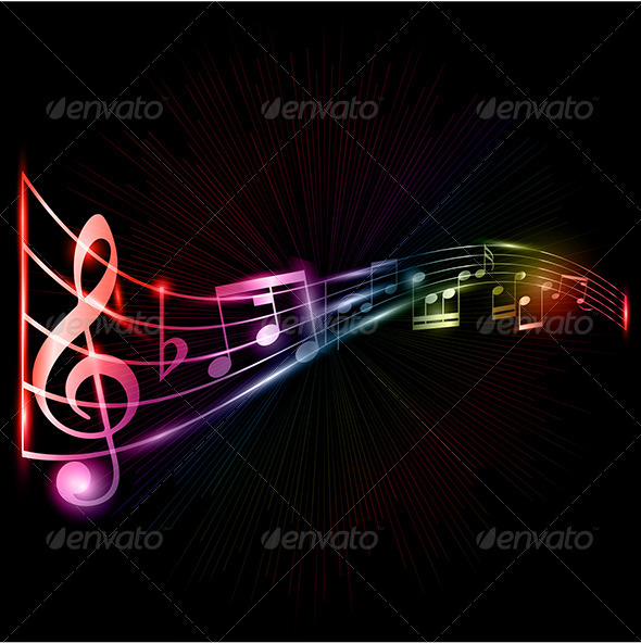 Music notes background - Backgrounds Decorative