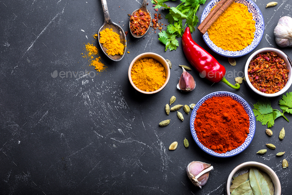 Indian food cooking background - Stock Photo - Images