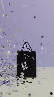 Black Friday Video Footage - Showering A Shopping Bag With Silver Confetti alt