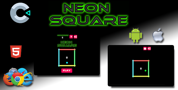 Neon Square - HTML5 Mobile Game