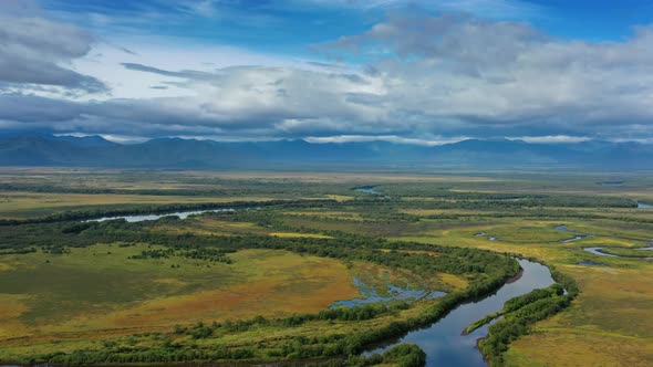 Avacha River Delta and Bay on Kamchatka alt