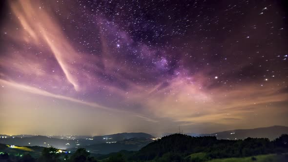 4K Timelapse Milky Way with Storms Startrail Cumul Short alt