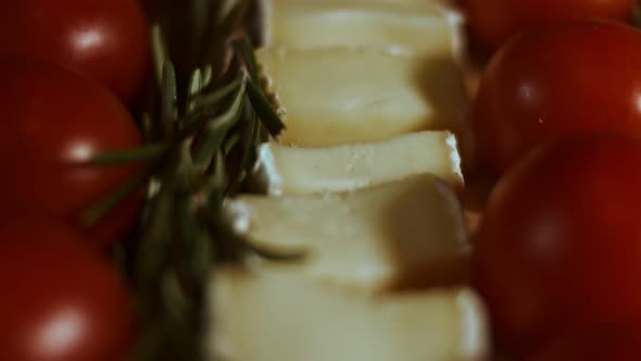 Flat Lay of Cheese and Tomatoes alt