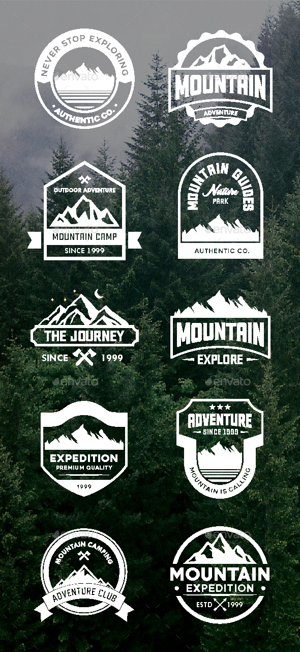 Mountains Logo & Badges, Graphics | GraphicRiver