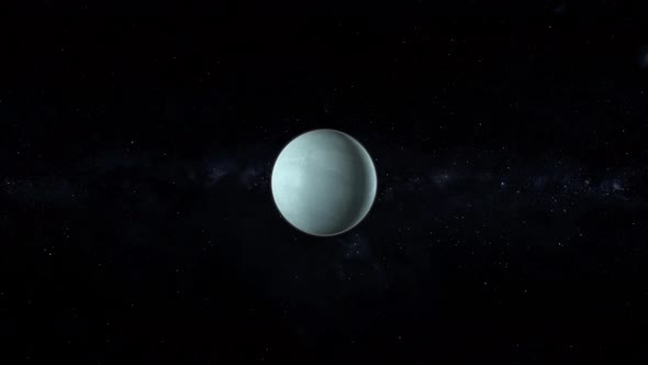 Planet Uranus in space with stars background. Vd 1205