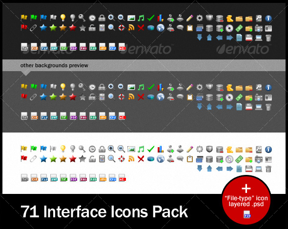 71 Interface Icons Pack - Web Icons